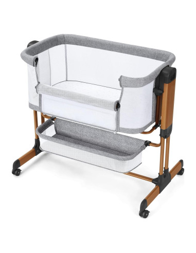 Cuna Mecedora 3 en 1 Ezebaby Gris Medio Ajustable con Ruedas