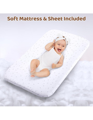 Cuna Mecedora 3 en 1 Ezebaby Gris Medio Ajustable con Ruedas