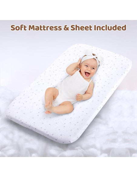 Cuna Mecedora 3 en 1 Ezebaby Gris Medio Ajustable con Ruedas