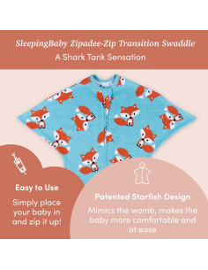 SleepingBaby Zipadee-Zip Swaddle Rojo Mediano 6-12 Meses 2