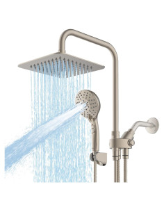 Combo Ducha Doble Ryamen 20.32 cm Lluvia y Mano Ajustable