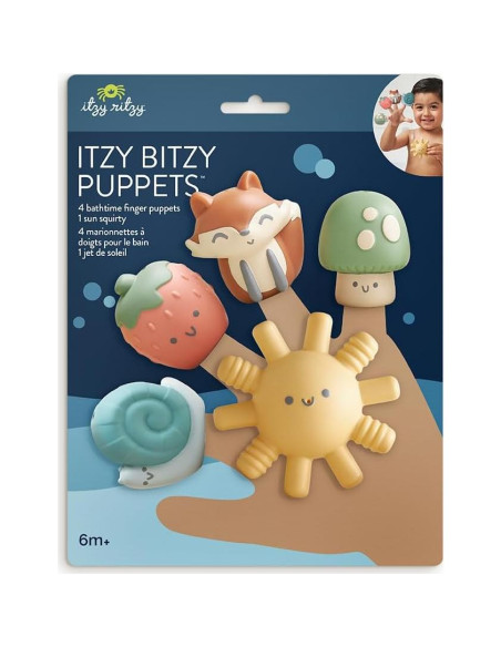 Conjunto de Juguetes de Baño Itzy Ritzy - 4 Marionetas y 1 Juguete