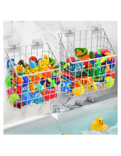 Organizador de Juguetes de Baño Greentainer - 2 Cestas Metálicas