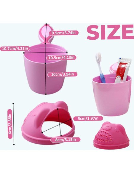 Taza Enjuagadora para Bebés Oso Cartoon PP 12x12x10cm