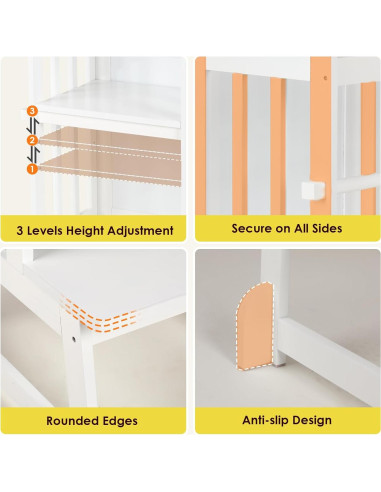 Escalera Ajustable KIDINIX para Niños - Torre de Aprendizaje Blanca