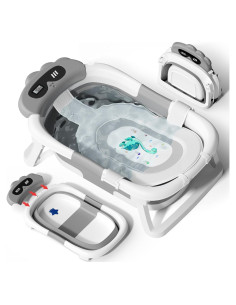 Bañera Plegable para Bebé AVIDOR Gris - Dinosaurio, 0-18 Meses