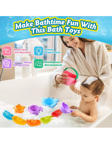 Juguetes de baño para bebés ZHIHUAN 10 PCS color aleatorio