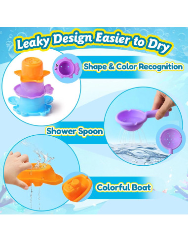 Juguetes de baño para bebés ZHIHUAN 10 PCS color aleatorio