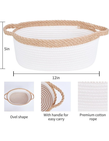 Cesta de Almacenamiento Pequeña ABenkle 30.5x20.3x12.7cm Algodón