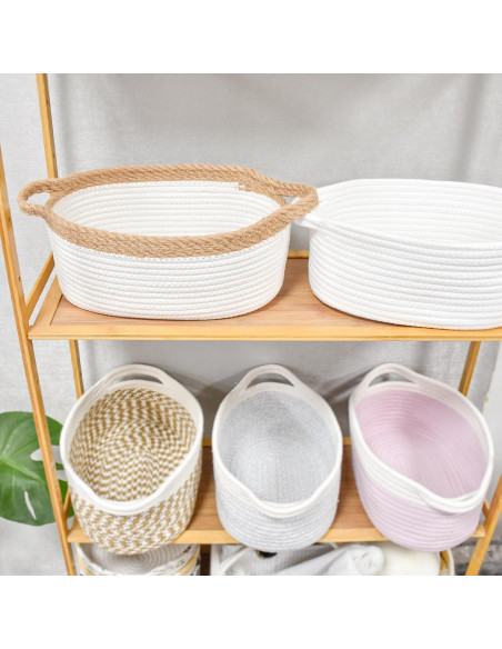 Cesta de Almacenamiento Pequeña ABenkle 30.5x20.3x12.7cm Algodón