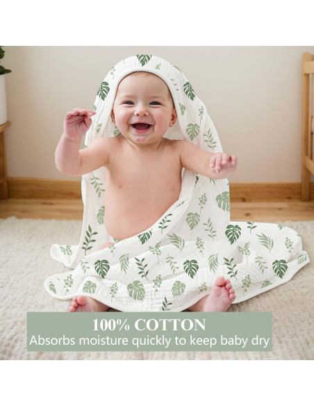 Toallas con Capucha de Muselina Coreeky 81x81 cm 2 Piezas