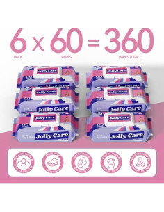 Toallitas Húmedas Jolly Care para Bebés 360 Unidades Sin Fragancia 2