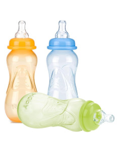 Botellas Nuby Sin Goteo 295 ml Paquete de 3 Colores Variados