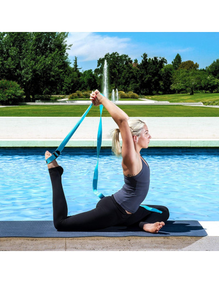 Correa de Yoga ProsourceFit Aqua 2.44m Algodón Durable