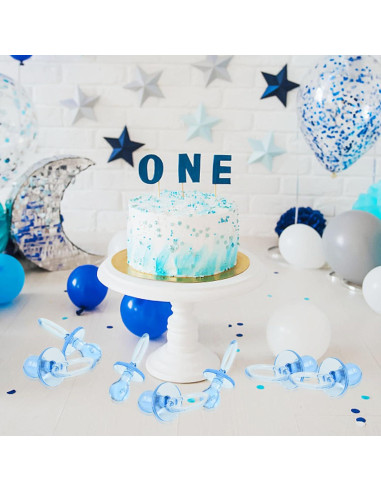 50 Chupetes de Acrílico Azul para Fiesta de Bebé DIY