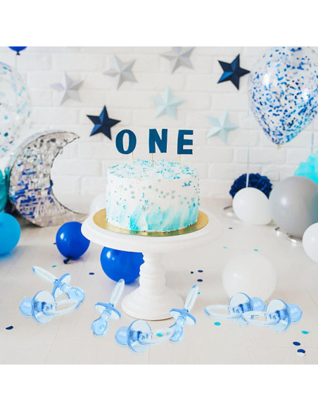 50 Chupetes de Acrílico Azul para Fiesta de Bebé DIY