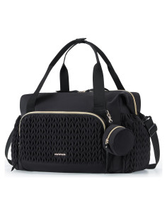 Bolsa de Pañales Tote Mommore Grande Acolchada Negra 45x23x30cm
