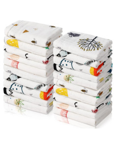 Paquete de 20 Paños de Muselina Chumia 25x25 cm Algodón