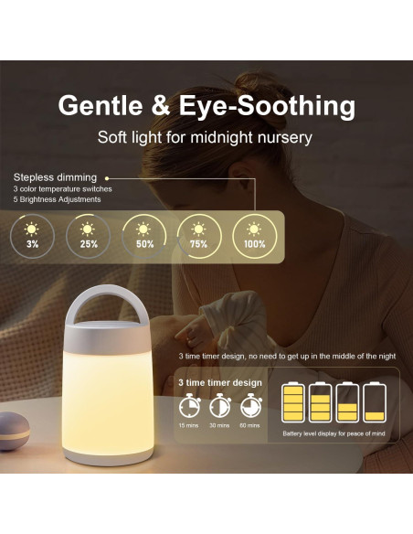 Luz Nocturna LED FOCULITY H1 Táctil y Portátil Carga USB