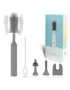 Limpiador Eléctrico de Botellas WHNL con 4 Cepillos Gris