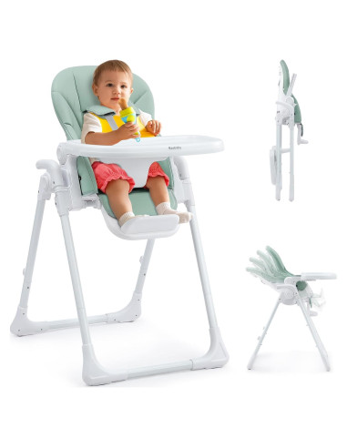 Silla Alta Portátil Ezebaby Verde para Bebés y Niños Pequeños