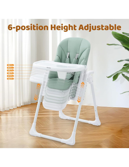 Silla Alta Portátil Ezebaby Verde para Bebés y Niños Pequeños