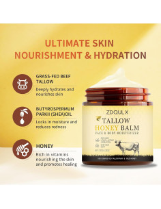 Bálsamo Hidratante Facial ZDQULX con Sebo de Res y Miel 120g 2