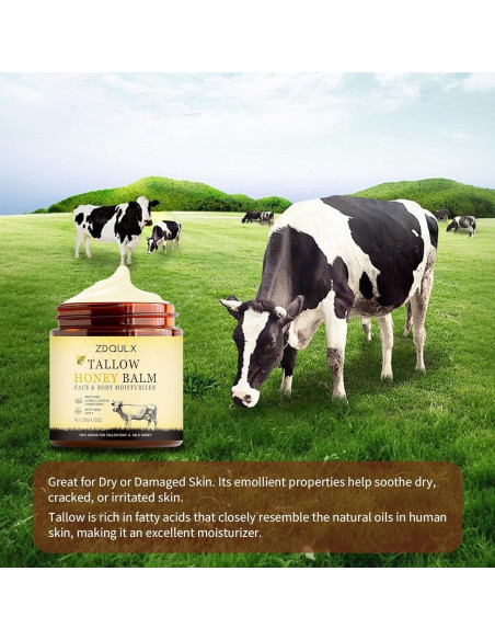 Bálsamo Hidratante Facial ZDQULX con Sebo de Res y Miel 120g