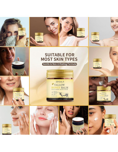 Bálsamo Hidratante Facial ZDQULX con Sebo de Res y Miel 120g