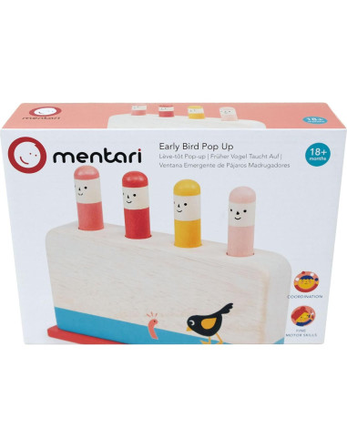 Juguete de Madera Mentari Early Bird Pop Up - 4 Gusanos - 18m+