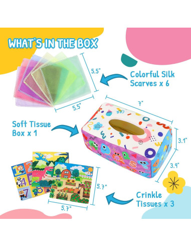 Caja de Tejidos Montessori URMYWO para Bebés 0-1 Año