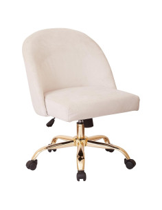 Silla de Oficina Ajustable OSP Layton Terciopelo Ostra