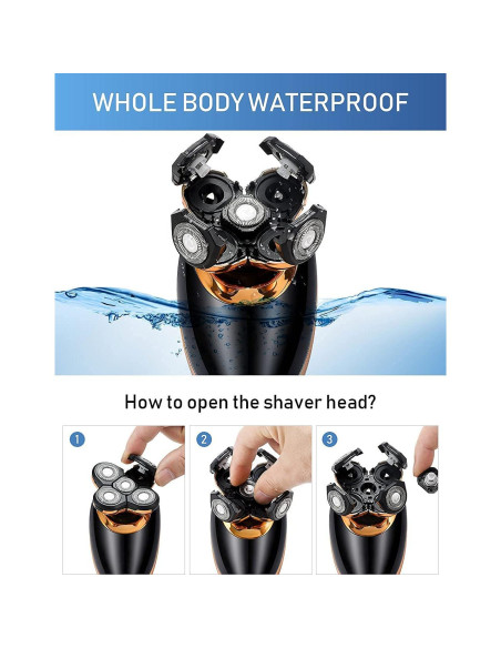 Afeitadora eléctrica 5 en 1 Dghvin Oro 5D recargable USB