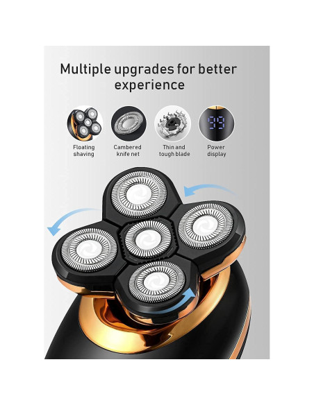 Afeitadora eléctrica 5 en 1 Dghvin Oro 5D recargable USB