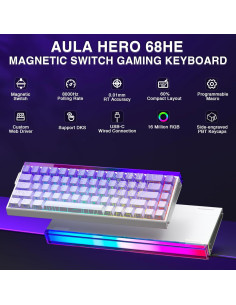 Teclado Gaming AULA HERO 68 HE 60% Con Cable RGB PBT 2