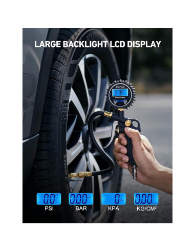 Manómetro Digital de Neumáticos AstroAI 250 PSI con Inflador
