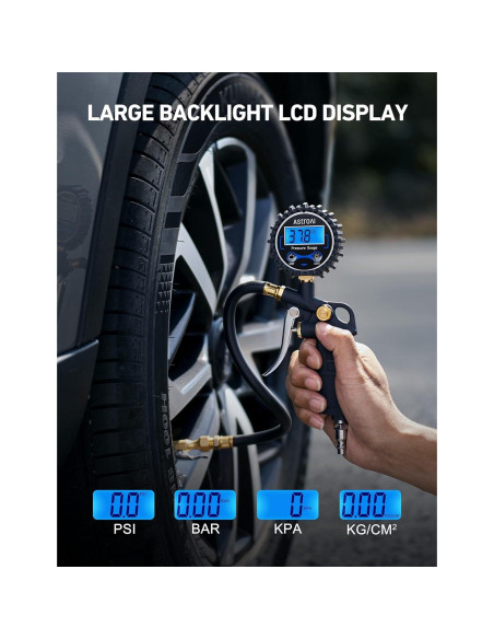 Manómetro Digital de Neumáticos AstroAI 250 PSI con Inflador