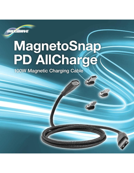 Cable USB Tipo-C BoxWave MagnetoSnap 100W para Elgato