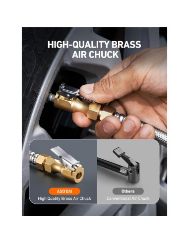 Manómetro Digital de Neumáticos AstroAI 250 PSI con Inflador