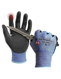 Guantes de Trabajo Schwer AR3900 A4 Anti Corte Azul S