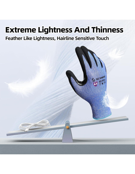 Guantes de Trabajo Schwer AR3900 A4 Anti Corte Azul S