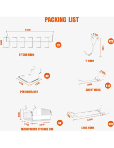 Organizador de Pared de Metal Morspazio 67pcs para Garaje 2