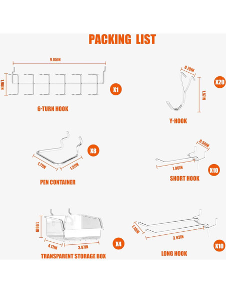 Organizador de Pared de Metal Morspazio 67pcs para Garaje