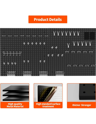 Organizador de Pared de Metal Morspazio 67pcs para Garaje