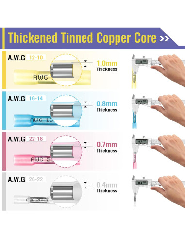800 Conectores Termorretráctiles Rojo Plustool AWG 22-18