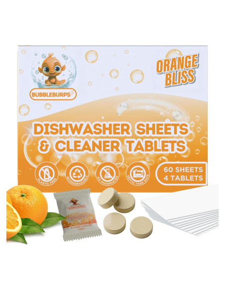Hojas de detergente para lavavajillas Bubbleburps - 60 unidades