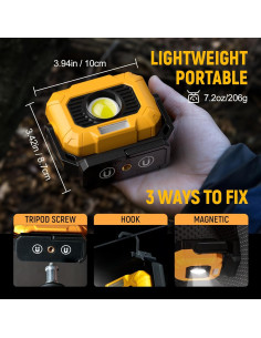 Luz de Trabajo Magnética Recargable Adelante 1500LM 12 Modos 2