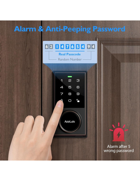 Cerradura Electrónica Inteligente Aibocn con Teclado y Alarma