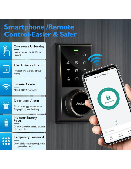 Cerradura Electrónica Inteligente Aibocn con Teclado y Alarma