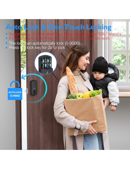 Cerradura Electrónica Inteligente Aibocn con Teclado y Alarma